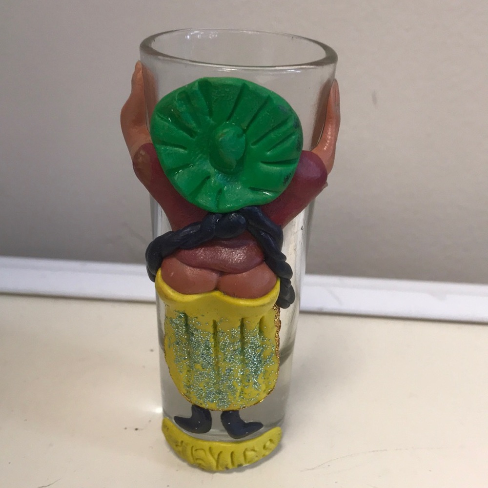 Mexico Souvenir Double Shot Glass Sombrero & Bare Butt‎